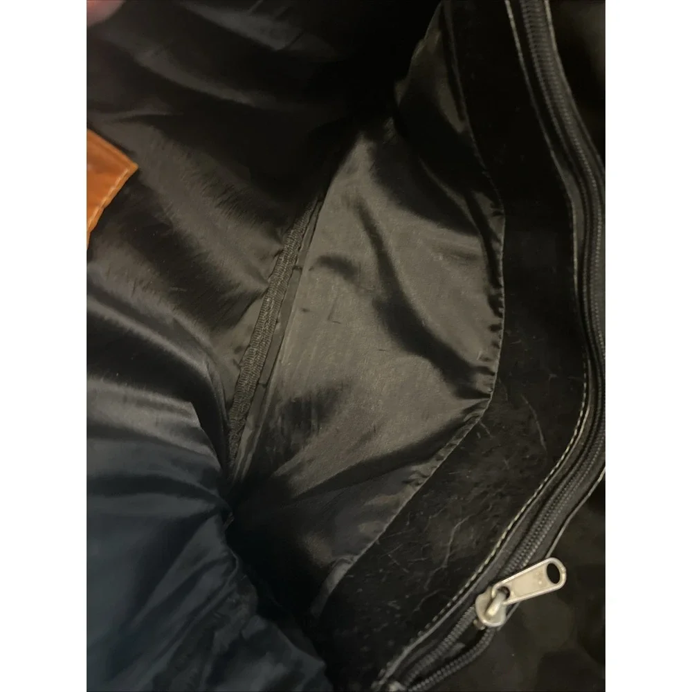 Latico Vintage Black Leather Messenger Briefcase Travel Tote Crossbody Work Bag